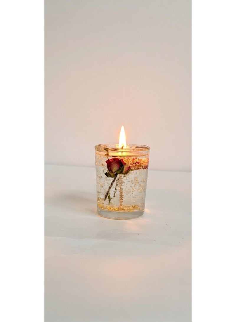 Anami Red Rose Dried Flower Jelly Gel & Soy Wax Scented Candle -Premium Aromatherapy for Meditation, Yoga & Home Decor - Image 3